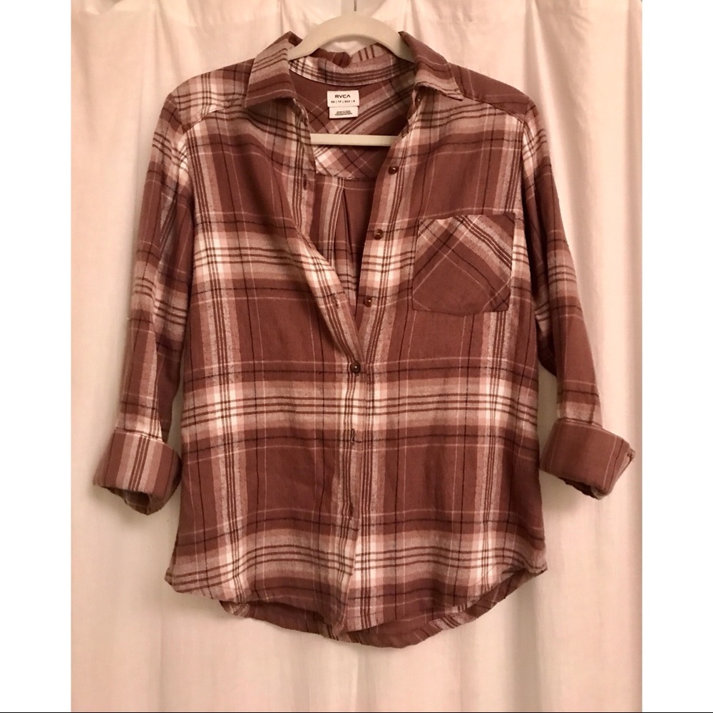 RVCA Women’s Brown Plaid Flannel